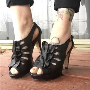 Black Frill Heels